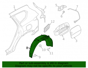Rear left mudguard Hyundai Santa FE 19-20