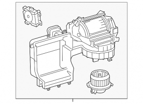 The bare fan housing, right side of a Toyota Camry v40.