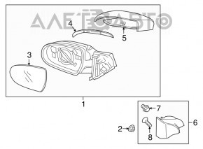 Left side mirror complete Hyundai Elantra AD 17-18 BSM, turn signal, heating