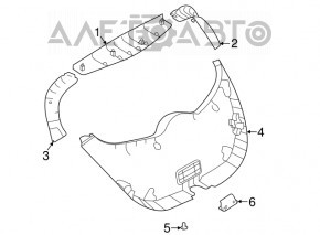 Upper trunk door trim Nissan Leaf 11-12