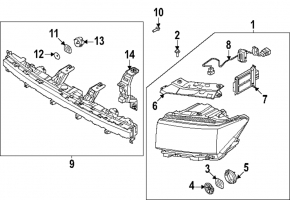 Hyundai Santa Fe 24-26 LED headlight, left, for camera