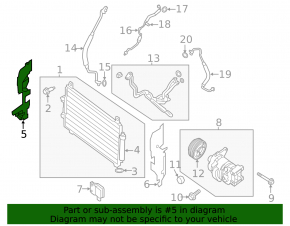 Radiator deflector right Infiniti JX35 QX60 14-15 Hybrid