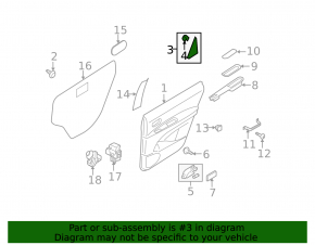 Subaru b10 Tribeca 08-14 rear right door triangle inner
