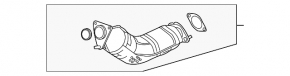 Catalytic converter left Infiniti G37 4d 10-14 2wd