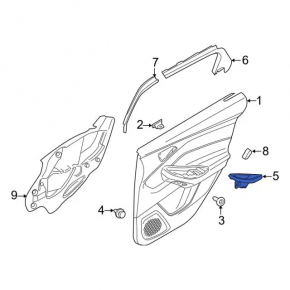 Overlay control window rear right Ford Focus mk3 11-18 structure