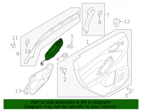 Overlay control window rear right Ford Focus mk3 11-18 structure