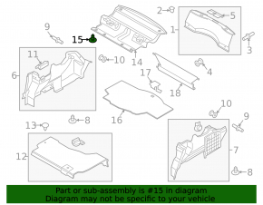 Lincoln MKZ 13-20 rear shelf trim, black, type 3