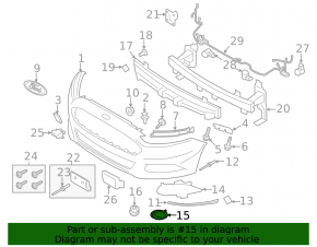Fog light frame left Ford Fusion mk5 13-16 ring