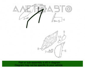 Front left glass seal Mazda6 03-08
