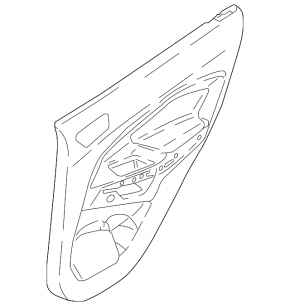 Door trim card rear left Ford Ecosport 18-22 black with black insert plastic, armrest black leather, molding gray gloss, scratches