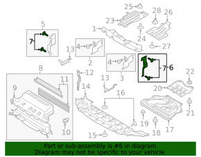 Lower left radiator deflector Ford Escape MK3 17-19 rest 2.5