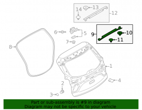 Mazda CX-9 16-23 External Trunk Door Seal