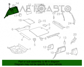 Right arch trim for Mercedes W164 ML, beige