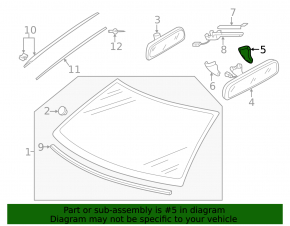 Interior mirror cover VW Passat b7 12-15 USA