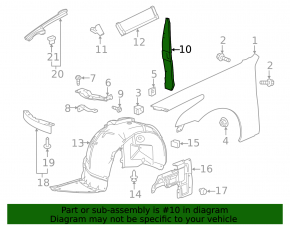 Right door-wing seal for Cadillac CTS 14-19