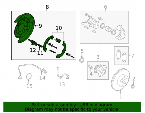 Rear right brake disc cover Infiniti Q50 14-20 with parking brake mechanism