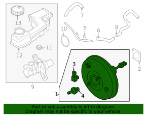 Vacuum booster Nissan Murano 25-26