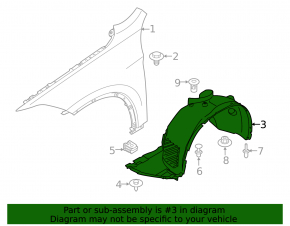 Front left mudguard BMW X1 F48 16-22