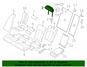 Headrest 2 row central BMW i4 22-26 black leather