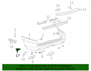Rear bumper mount under the left light Lexus GX470 03-09