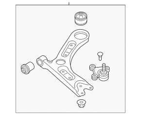 Hyundai Sonata 15-17 lower front left control arm, iron