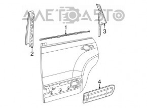 Door trim lower rear left Fiat 500L 14-16 with chrome, black