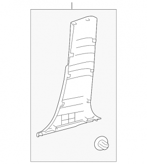 Lower left center pillar trim for Toyota Highlander 14-19, gray
