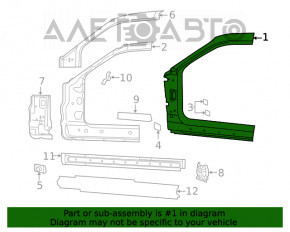 Body pillar front right Dodge Challenger 09-