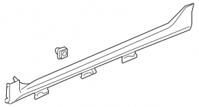 Right threshold Honda Insight 19-22 graphite