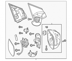 Left side mirror assembly for Honda CRV 12-16 pre-restyling