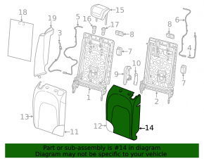Backrest of the rear row of seats, 2nd row, left, Audi Q5 80A 21-24, gray leather, Standard, with belt and armrest, heated, mechanical, worn