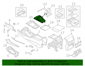Audi Q5 80A 21-24 center console trim, gloss black