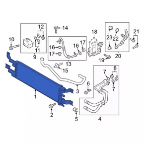 Automatic transmission cooling radiator for Ford C-max MK2 13-18
