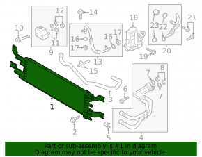 Automatic transmission cooling radiator for Ford C-max MK2 13-18