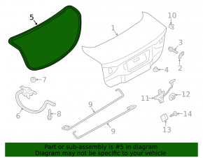 Ford Fusion mk5 13-20 trunk lid seal