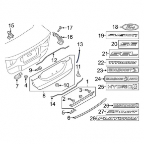 Ford Fusion mk5 13-20 trunk lid seal
