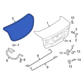 Ford Fusion mk5 13-20 trunk lid seal