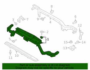 Upper radiator support Lincoln Nautilus 19-23 plastic