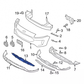 Ford Escape MK4 23- St-line Front Bumper Lower Grille