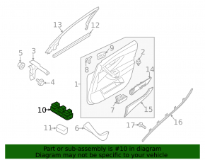 Front left window control Infiniti FX35 QX70 10-17