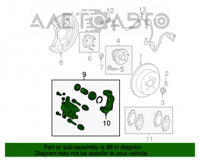 Rear left caliper assembly for Toyota Sienna 11-16