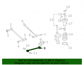 Rear left longitudinal control arm Toyota Solara 2.4 04-08