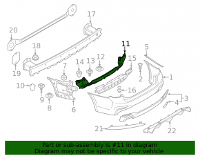 Rear bumper mount central BMW 5 G30 17-20 M Sport