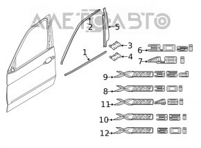 Upper door molding front left BMW X5 E70 07-13 black