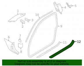 Door sill trim front right BMW 335i e92 07-13