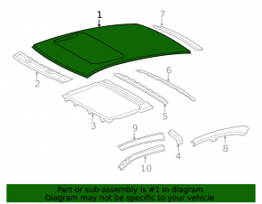 Metal roof Lexus ES300h ES350 13-14 for hatch, sawed off
