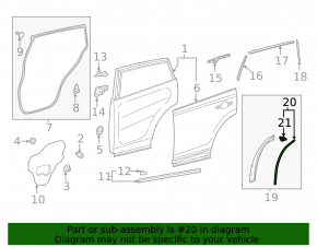 Left rear door seal for Toyota RAV4 Prime 21-24
