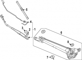 Right wiper arm for Honda Civic XI FE/FL 22-26