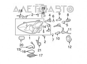 Left headlight mount lower outer Lexus RX300 RX330 RX350 RX400h 04-09