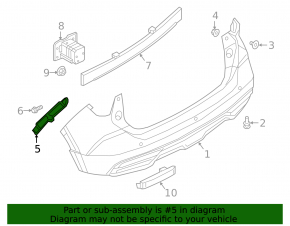 Left rear bumper mount for Nissan Kicks 18-25
